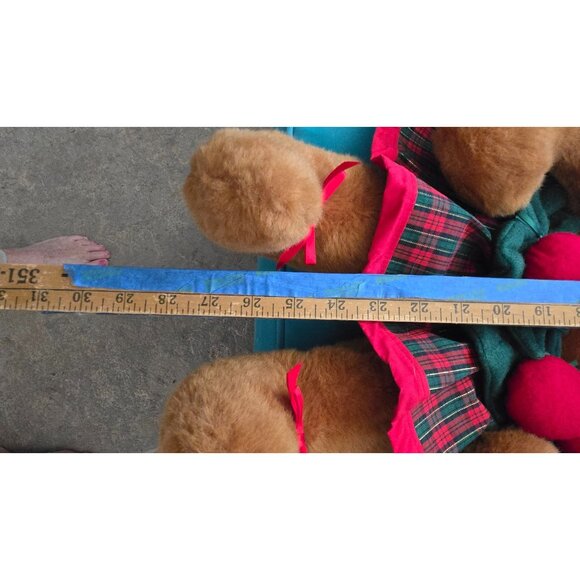 Vintage Large Teddy Bear Wreath AND 3 Stockings All Handmade, Read Description - Picture 5 of 16